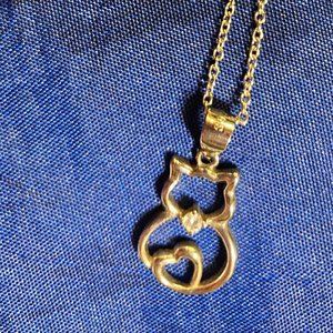 Love of cats 925 sterling silver necklace